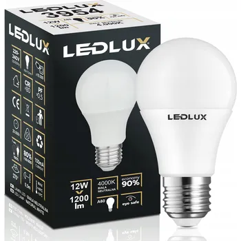 Žárovka LED žárovka E27 12W LEDLUX neutrální bílá kulatá 1200 lm