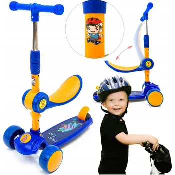 Koloběžka BALANČNÍ KOLOBĚŽKA PRO DĚTI TŘÍKOLOVÁ S LED KOLEČKY