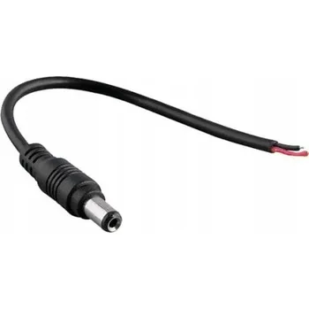 Napájecí kabel DC napájecí kabel 5,5/2,1 černý, krátký cca 12 cm