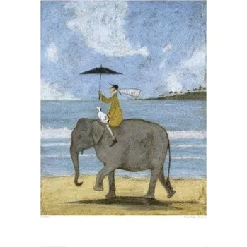 Obraz Plakát Sam Toft - Putování na slonu, bez rámu, 40 x 50 cm