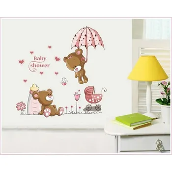 Samolepící dekorace Samolepka na zeď pro děti - Medvídek