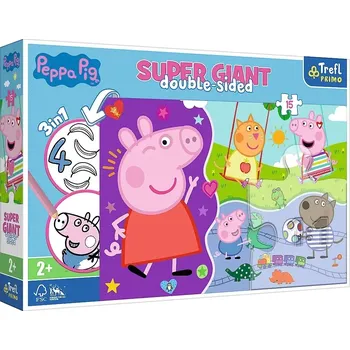 Puzzle TREFL Oboustranné Prasátko Peppa SUPER GIANT 15 dílků
