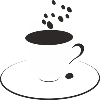 Samolepící dekorace Samolepka na stěnu Drukant Káva W-K019_35K 35 x 35 cm černo-bílá