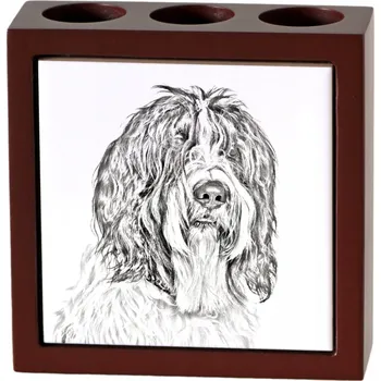 Schapendoes organizér na tužky s motivem psa, stojan na psací potřeby na stůl s fotografií