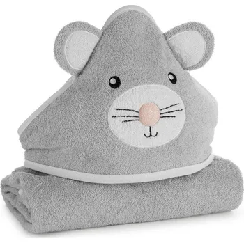 Stříbrný dětský ručník s kapucí BABY71 100x100 cm