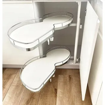 ROHOVÝ KOŠ DO SKŘÍŇKY CARGO LEDVINKA LEVÝ 400 S TLUMENÍM DOVÍRÁNÍ BÍLÝ CHROM