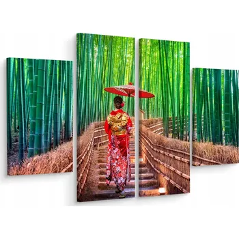 Obraz Obraz Čtyřdílný BAMBUS Rostliny Příroda 3D 200x150