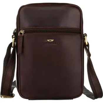 Pánská aktovka Peterson Pánská taška přes rameno kožená PTN 704-OPU BROWN