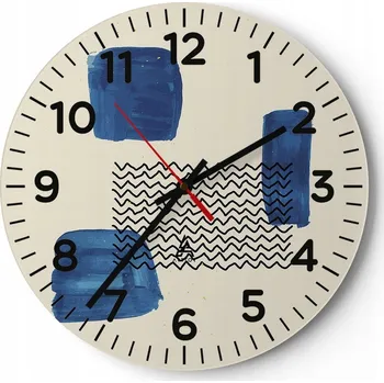 Hodiny Kuchyňské nástěnné hodiny 30x30 Abstrakce Moderní skleněné hodiny Tiché