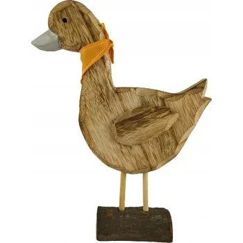 Obraz DŘEVĚNÁ KACHNA S ŠÁTKEM 11 × 21 CM