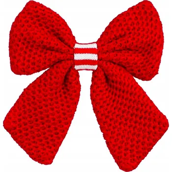 Vánoční dekorace Červený motýlek s bílo-červeným středem 20 cm