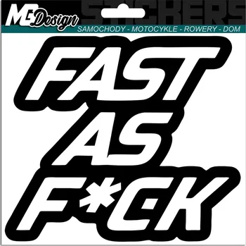 Samolepicí dekorace na vozidlo SAMOLEPKA na auto FAST AS F*CK RYCHLÁ 15x13