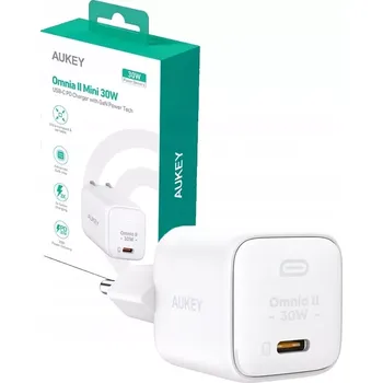 nabíječka AUKEY OMNIA II Mini USB‑C 30 W PD, bílá