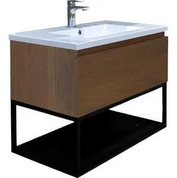 Koupelnový nábytek Koupelnová skříňka s umyvadlem SAT B-Way 80x30x45 cm ořech mat BWAY80NUTU