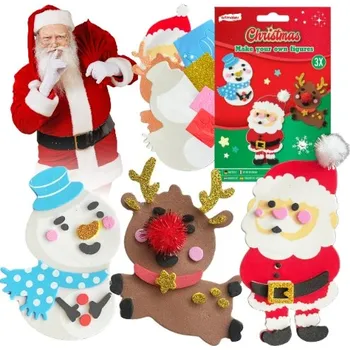 Výtvarná sada Pěnové Vánoční Figurky Kreativní Sada Ozdoby Baňky Dárek 3 ks