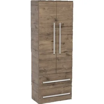 Koupelnový nábytek Koupelnová skříňka vysoká SAT Cube Way 60x163x33 cm dub wellington CUBE3CHV60DW