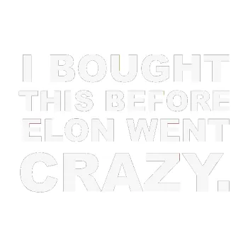 Polep vozidla SAMOLEPKA I Bought This Before Elon Went Crazy 001 (09 - bílá) NA AUTO, NÁLEPKA, FÓLIE, POLEP, TUNING, VLASTNÍ TEXT, TISK, AUTOSAMOLEPKY.cz, POLEPY, OBRÁZEK, LOGO, SAMOLEPKY