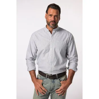 Pánská košile JP1880, Plus size Exford košile, dlouhé rukávy, stojáček, Modern střih, do 8XL pro plnoštíhlé nadměrná velikost, 823431440-1456, zelený, 7XL, Plus size oblečení, Oblečení pro vysoké muže, Nadměrné velikosti, Oblečení pro plnoštíhlé.