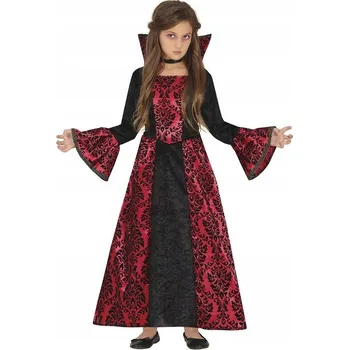 Karnevalový kostým KOSTÝM MALÉ UPÍRKY ČERVENÝ HALLOWEEN 104