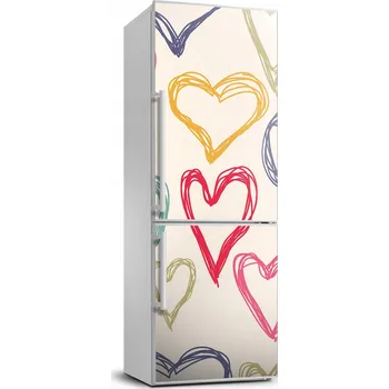 Fototapeta Samolepka / Fólie na ledničku Barevná srdce 70x190 cm