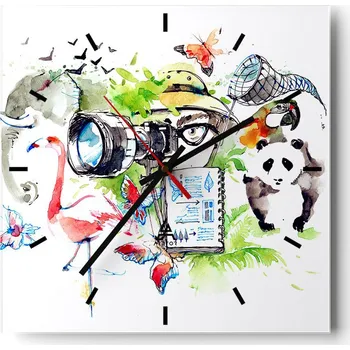 Hodiny Velké nástěnné hodiny 40x40 Abstrakce Skleněné tiché hodiny