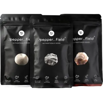 Koření .pepper..field - Kampotský pepř černý, červený a bílý - STANDARD
