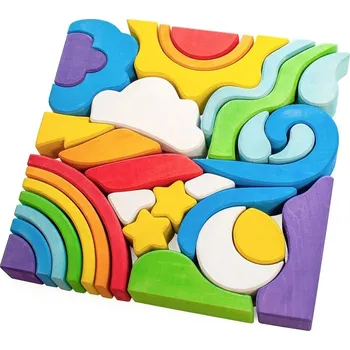 Dřevěná hračka Dřevěná skládačka Ulanik In the sky Montessori