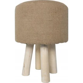 Taburet TABURET S JUTOVÝM SEDÁKEM hnědý klasický