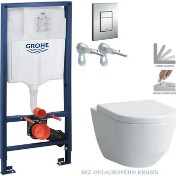 WC sada Grohe Rapid SL pro závěsné WC 38528SET s chromovou deskou + WC LAUFEN PRO RIMLESS + SEDÁTKO 38772001 LP1