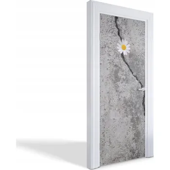 Fototapeta Ozdobná dekorativní fólie na dveře, nábytek, skříň - Květ v betonu 75x205 cm