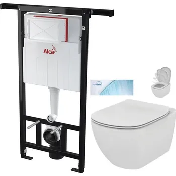 ALCA Předstěnový instalační systém bez tlačítka + WC Ideal Standard Tesi se sedátkem SoftClose, AquaBlade AM102/1120 X TE1