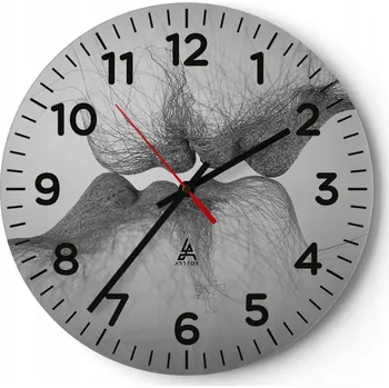 Hodiny Nástěnné hodiny do kuchyně 30x30 Abstrakce Skleněné hodiny do obýváku Tiché