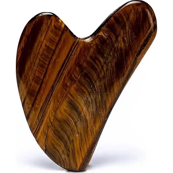 Masáž Masážní kámen Gua Sha z tygřího oka masážní pomůcka, 8 cm, dárková krabička