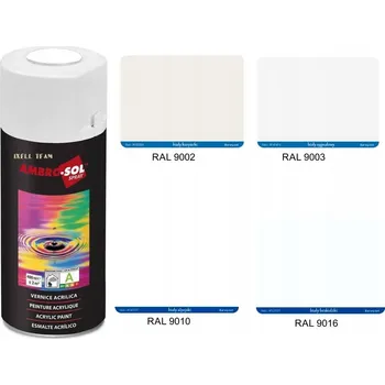 Barva ve spreji BÍLÝ AKRYLOVÝ LAK VE SPREJI LESKLÝ 400 ml AMBROSOL profesjonal-line HQ 1233