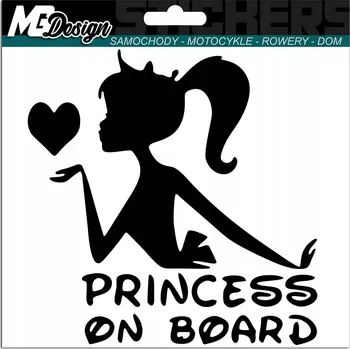 Samolepicí dekorace na vozidlo NÁLEPKA na auto PRINCESS ON BOARD PRINCEZNA