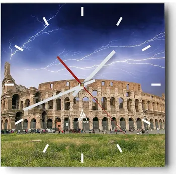 Hodiny Velké nástěnné hodiny 40x40 Architektura Skleněné hodiny Tiché