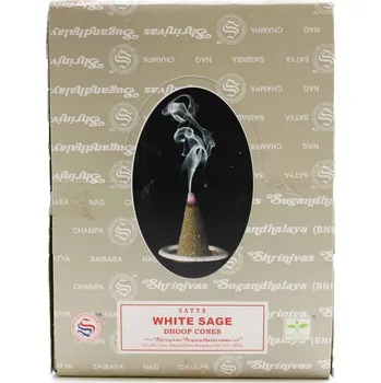 Čajovna Kónické vonné tyčinky Bílá Šalvěj Dhoop SATYA 26g