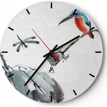 Hodiny Velké nástěnné hodiny 40x40 Abstrakce Skleněné hodiny Kulatý Tiché