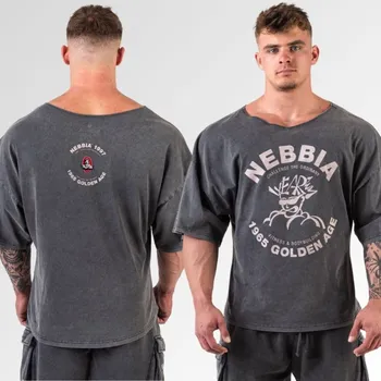 Pánské oblečení NEBBIA - Washed bavlnený rag top GOLDEN AGE 788 (black) - L