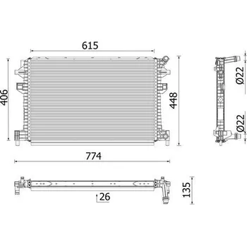 Chladič motoru Chladič, chlazení motoru MAHLE CR 959 001P