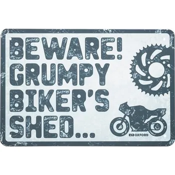 Plechová cedule Plechová cedule beware, oxford (šedá/černá, rozměr 30 x 20 cm)