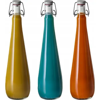 Láhev Láhev na vodu 0,75l na vodu, džus, šťávu, likér s mechanickým uzávěrem 750ml 3ks