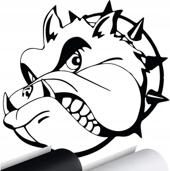 Samolepicí dekorace na vozidlo NÁLEPKA na auto PES Buldok Zuřivý 15x14 cm