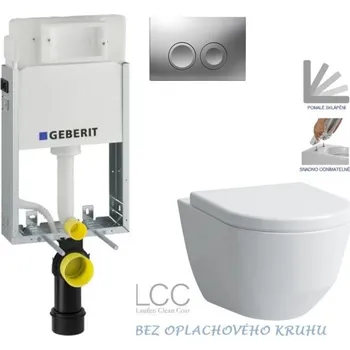 GEBERIT KOMBIFIXBasic vč. matného tlačítka DELTA 25 + WC LAUFEN PRO LCC RIMLESS + SEDÁTKO 110.100.00.1 21MA LP2
