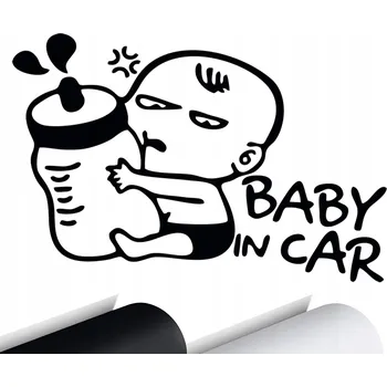 Samolepicí dekorace na vozidlo Samolepka na auto DÍTĚ V AUTU 16x11