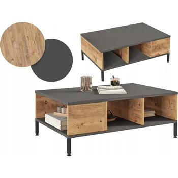 Konferenční stolek Konferenční stolek HowHomely obdélníkový 90 x 60 x 33,1 cm dub, šedý