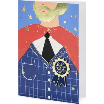 Obraz Přání s připínáčkem Kotylion SUPER DAD Táta Dárek ke Dni otců 11x15cm