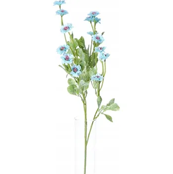 umělá květina Větvička s ozdobnými modrými polními květy