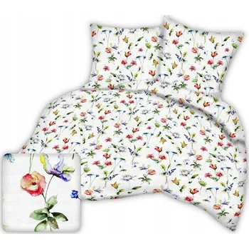 Povlečení Krepové povlečení 140x200 Květinová akvarel na bílém pozadí