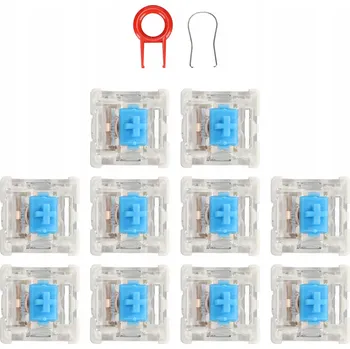 Klávesnice SPÍNAČE 10 KS PRO MECHANICKOU KLÁVESNICI MODRÉ